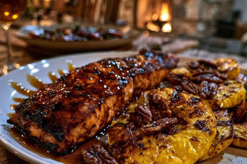 Glazed Maple Salmon with Roasted Squash