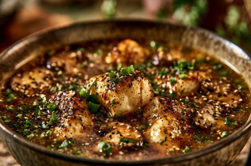 Braised Sesame Garlic Cod
