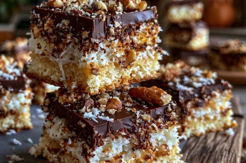 Chocolate Coconut Pecan Dream Bars