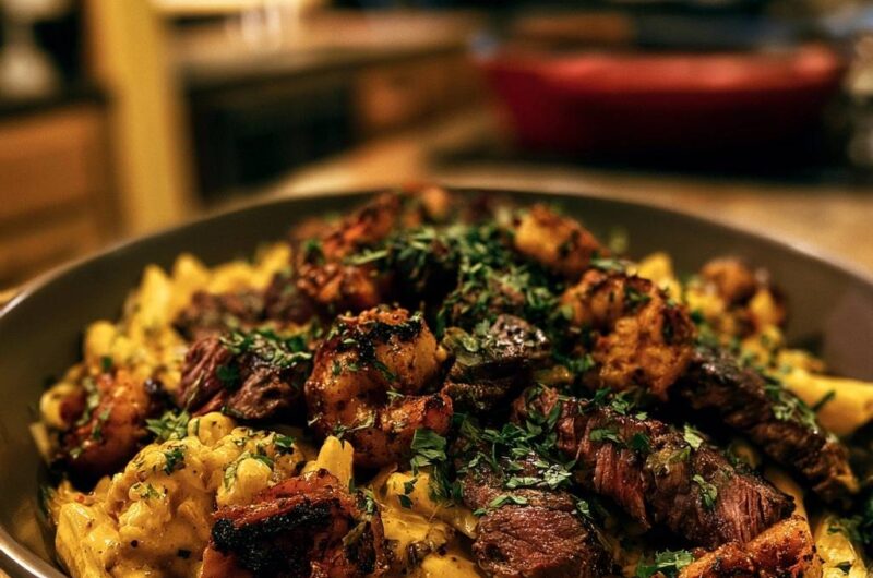 Creamy Cajun Surf and Turf Pasta