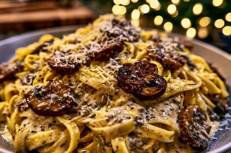 Creamy Roasted Mushroom Fettuccine