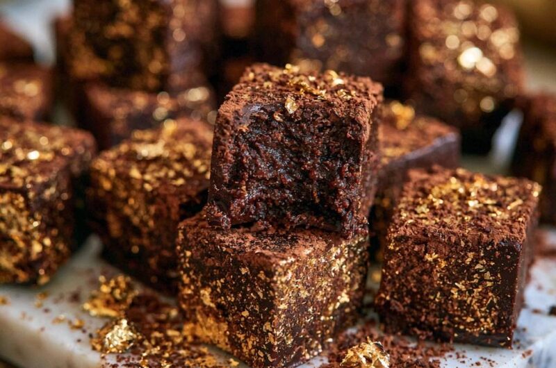 Dark Chocolate Gold Leaf Truffles
