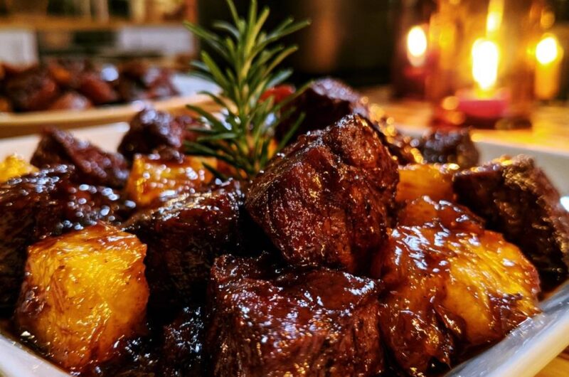 Garlic Butter Steak Bites and Potatoes