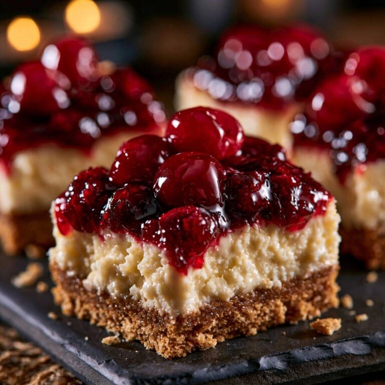 Mastering Glazed Cherry Cheesecake Bars with a Crisp Crust