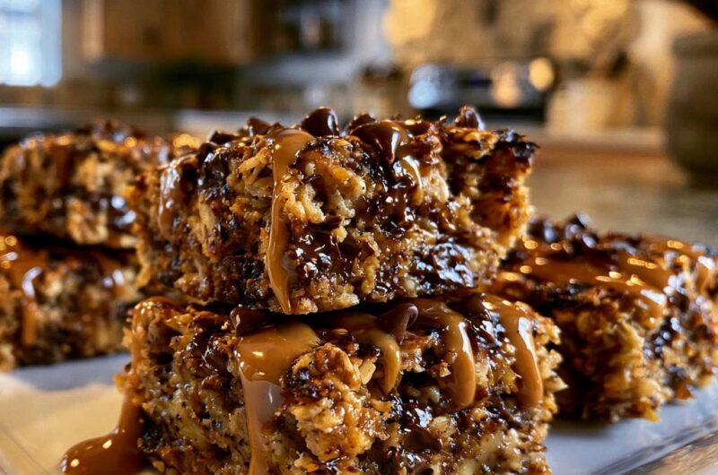 Salted Caramel Chocolate Oat Bars