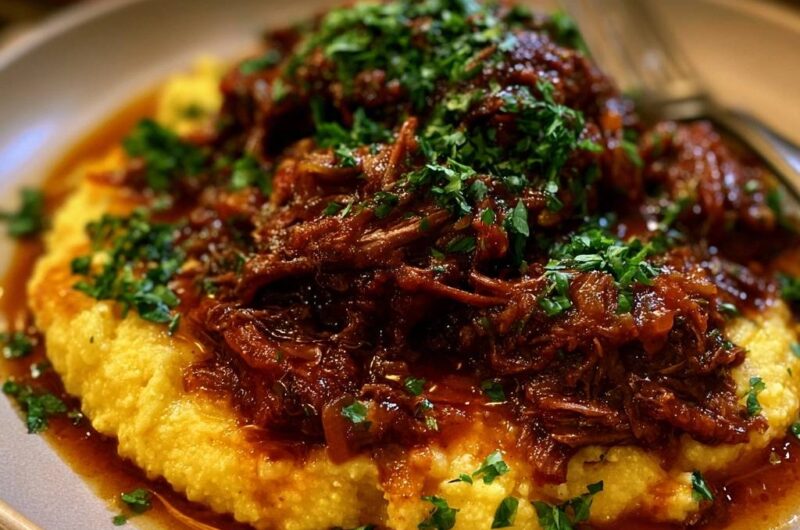 Slow-Braised Beef Ragu over Creamy Polenta