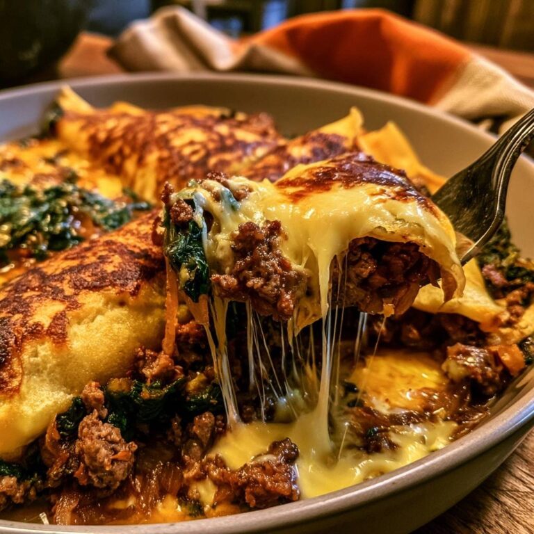 Mastering the Cheesy Beef and Spinach Crepe Bake