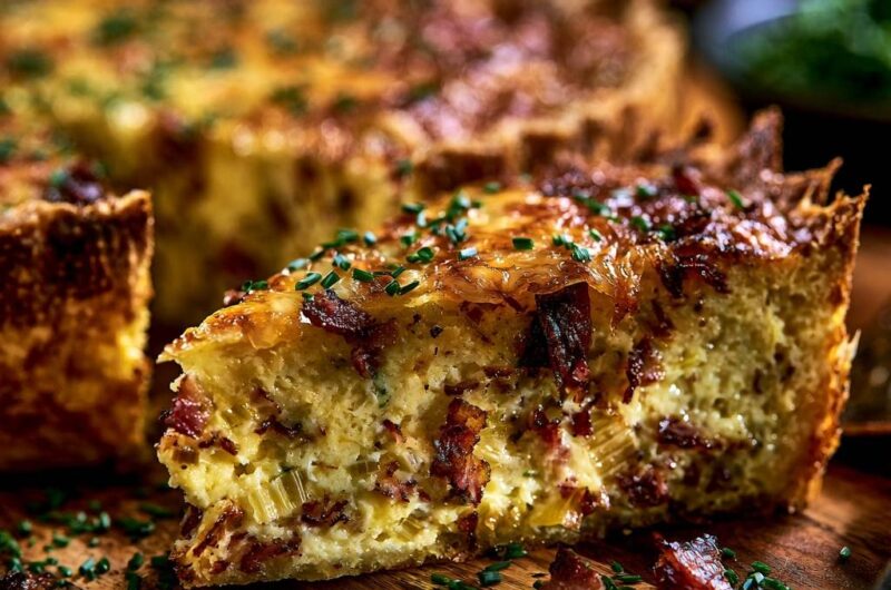 Deep Dish Bacon and Leek Quiche
