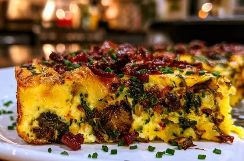 Loaded Spinach and Bacon Egg Bake