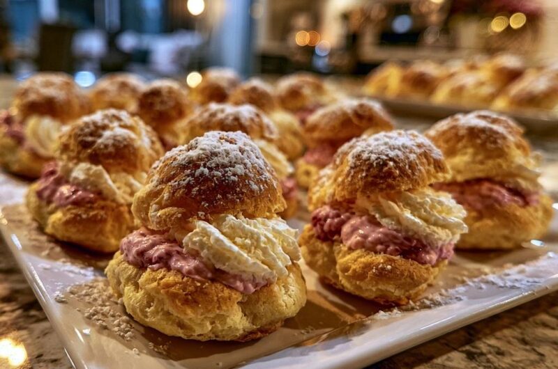 Raspberry Cream Choux Pastry