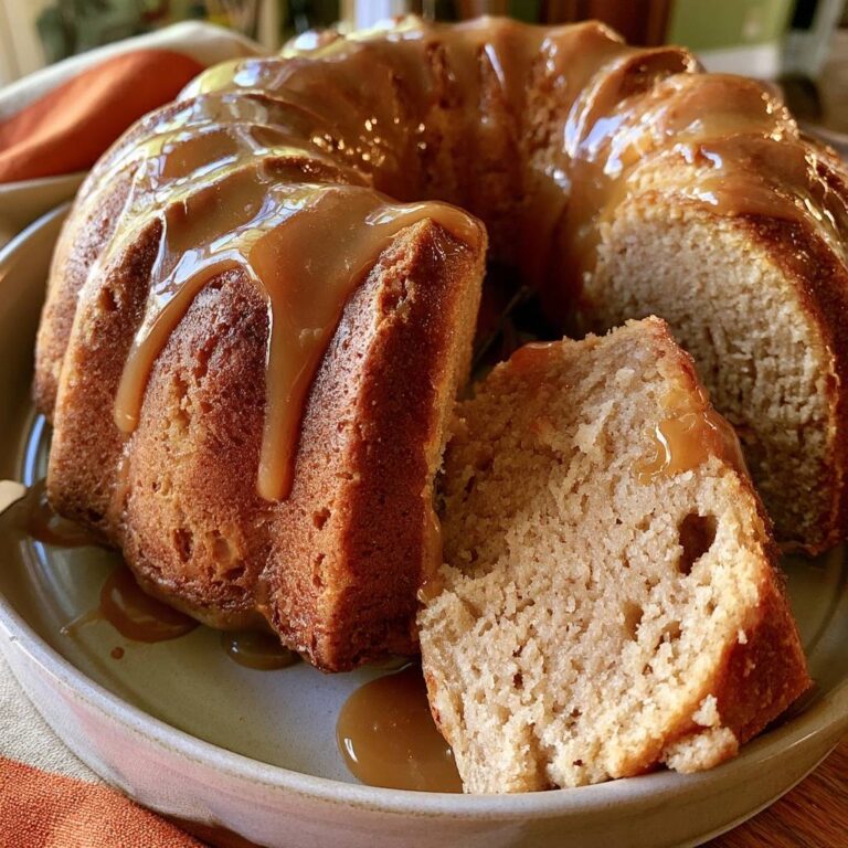 Brown Sugar Pound Cake with Caramel Glaze
