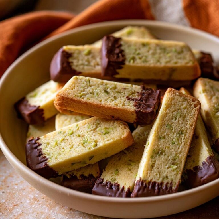 Chocolate-Dipped Pistachio Shortbread