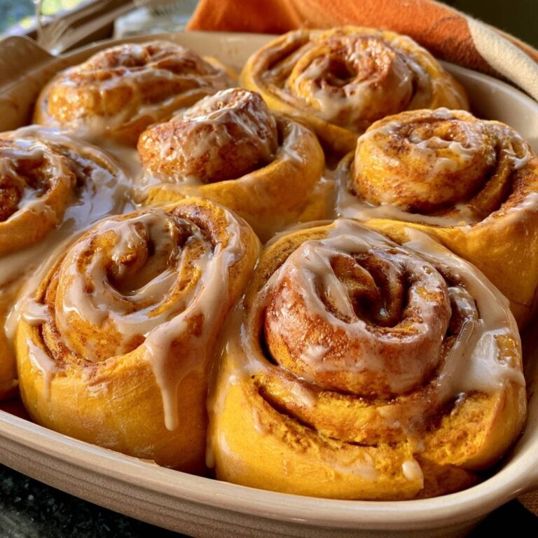 Pumpkin Cinnamon Rolls with Maple Icing